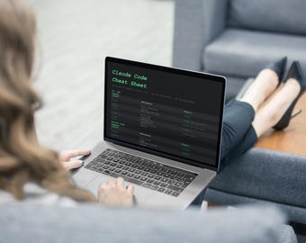 Claude Code Cheat Sheet, a Printable AI Coding CLI Reference PDF for Developers, Instant Download