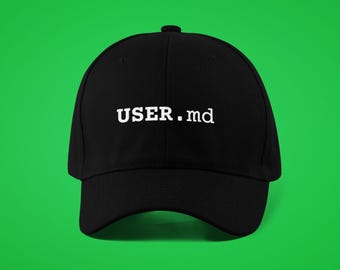 Embroidered Dad Hat, Minimalist Developer USER.md Cap, 100% Cotton Twill