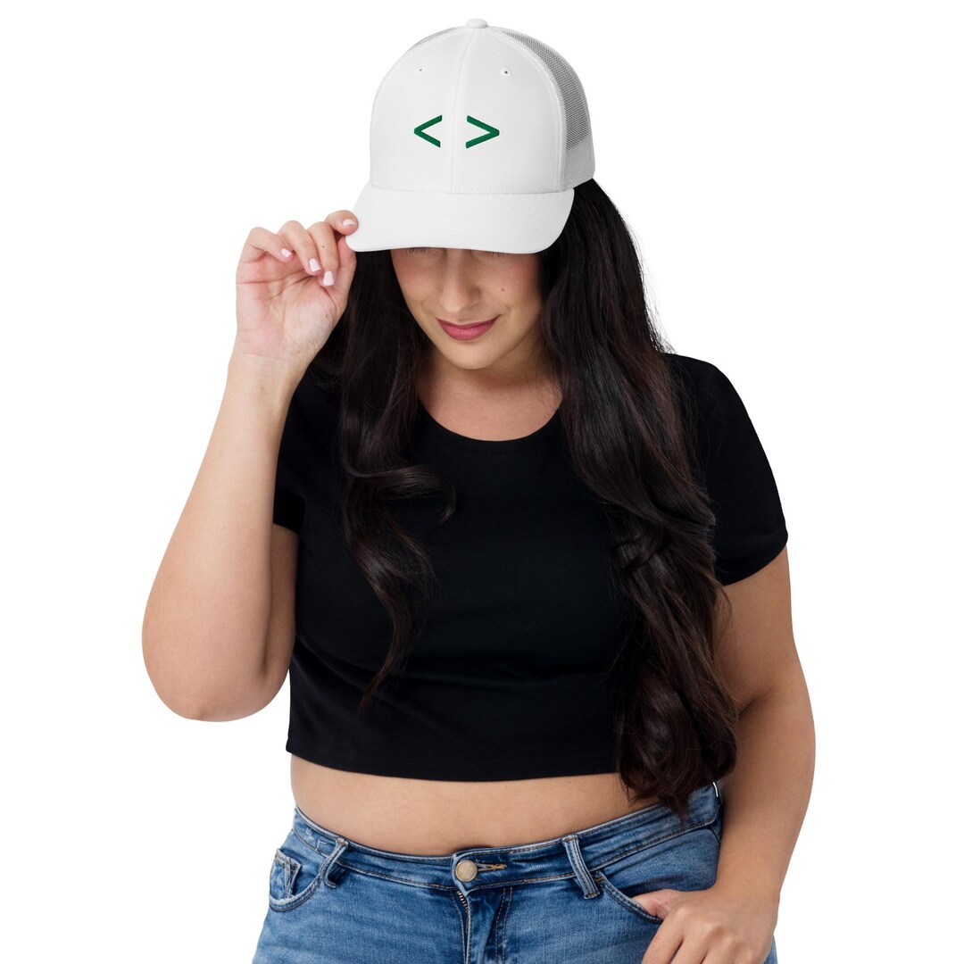 Code Tag Embroidered Trucker Hat | Funny Developer Gift | Web Developer ...