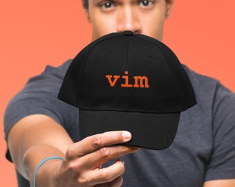 vim Embroidered Dad Hat | Funny Developer Gift | Programmer Text Editor Cap
