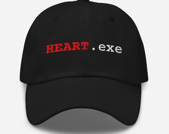 HEART.exe Embroidered Dad Hat | Programmer Gift | Software Engineer Hat | Funny Coder Gift