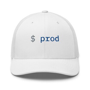 Prod Trucker Hat, Developer Minimalist Cap, Terminal Inspired IT Gift
