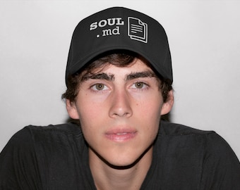 Soul Md Embroidered Dad Hat, Plain Text Programmer Cap, Note Taking Gift, Writer, Docs, Geek, Nerd, Student, Tech Gift for Him