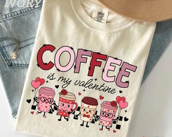 Coffee and Donut Valentine Shirt, Retro Style (Women's S-XL)