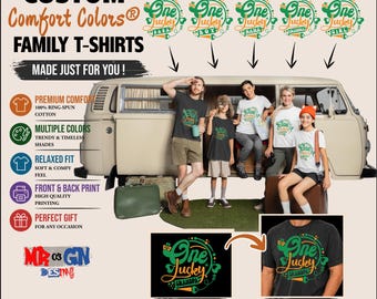Custom St Patricks Day Family Shirts, One Lucky Personalized Comfort Colors Tee, Matching Irish Family Gift