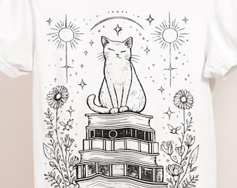 Mystic Cat Tarot Valentine Shirt , Witchy Feline Love Sweatshirt , Fortune Heart Kitty Tee