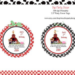 Farm Party Gift Tags Set of 6