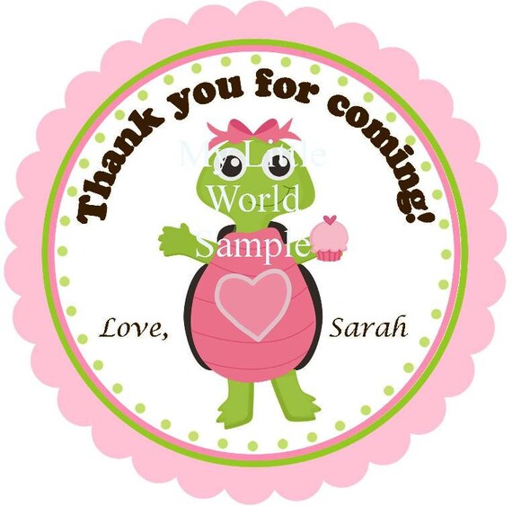 Party favor tags, pink turtle tags, first birthday tags, birthday tags, pink birthday, pink turtle, pink tags, pink party tags, pink turtles Il_570xn