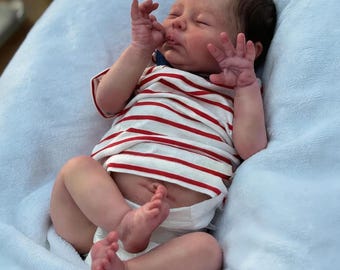 Ultra Realistic Reborn Baby Doll Newborn Lifelike Silicone Vinyl Baby Doll Handmade Sleeping Baby Doll Gift for Collectors Kids