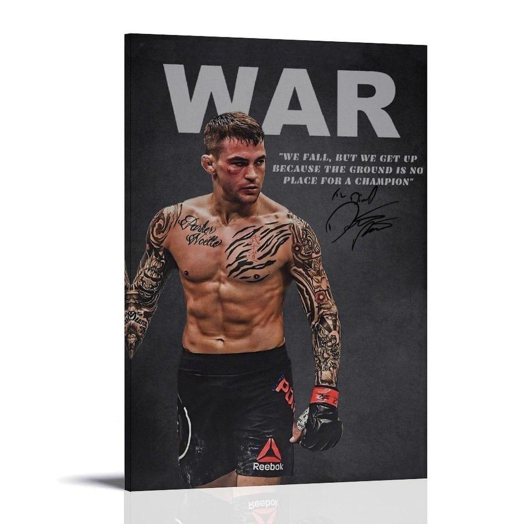 Boxing Star Dustin Poirier the War Signed Poster Wall Art Picture ...