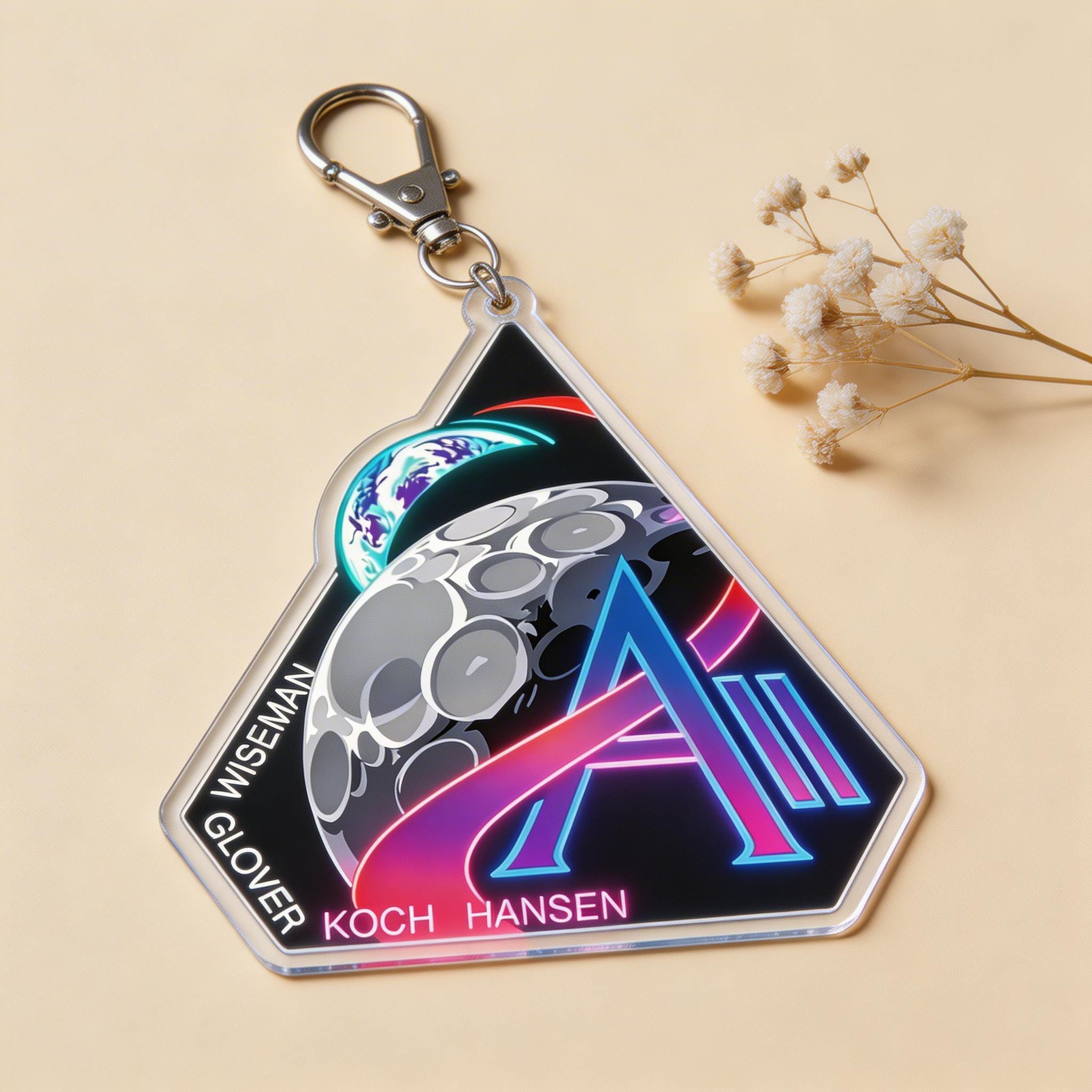Mission Key Chain Deep Space Mission Acrylic Keychain: Glover, Wiseman, Koch, Hansen ...