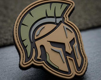 PATCH PVC Spartan Helmet Trojan Warrior Morale Badge Tactical Emblem for Backpack Jacket Hat Range Bag Gear Gift for Men Veteran Outdoor