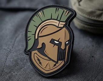 PATCH PVC Spartan Helmet Tactical Morale Badge Greek Warrior Emblem for Backpack Jacket Hat Uniform Gear Military Gift for Men Veterans