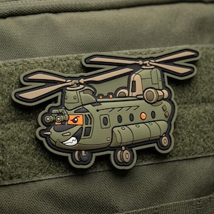 PATCH PVC Chinook CH47 Tactical Helicopter Morale Patch for Backpack Jacket Military Pilot Gift Aviation Hook and Loop Badge