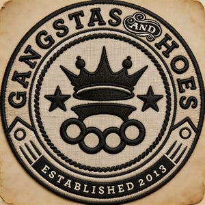 Gangstas And Hoes Embroidered Patch, Hip Hop Patch, Iron On Sew On Badge, Streetwear Gift, Aesthetic Patch, Jacket Backpack Hat Patch
