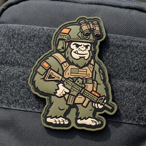 PATCH PVC Tactical Bigfoot Morale Patch, Sasquatch NVG Sniper Emblem Hook and Loop for Backpack Jacket, Airsoft Military Cryptid Gear Gift