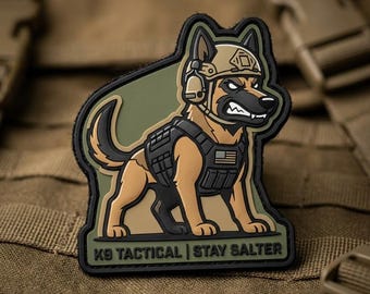 PATCH PVC Tactical K9 Morale Patch German Shepherd Badge Military Dog Emblem for Backpack Jacket Hat Service Vest Gear Gift for Men Handler