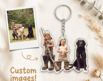 Custom Acrylic Photo Block Keychain Personalized Gift For Deer Hunter Birthday Christmas Keepsake Proud Buck Charm Clear Die Cut Keyring