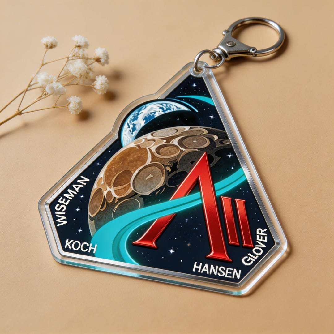 Mission Key Chain Custom Text and Photo: Artemis II Mission Keychain Acrylic | Wiseman ...