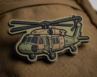 PATCH PVC Military Helicopter Black Hawk Morale Patch Tactical Aviation Badge for Backpack Jacket Hat Flight Bag Gear  for Pilots Veterans