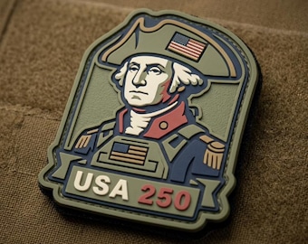 PATCH PVC George Washington Tactical USA 250 Morale Patch for Backpacks Jackets Military Veteran Gift Patriotic 250th Anniversary Emblem