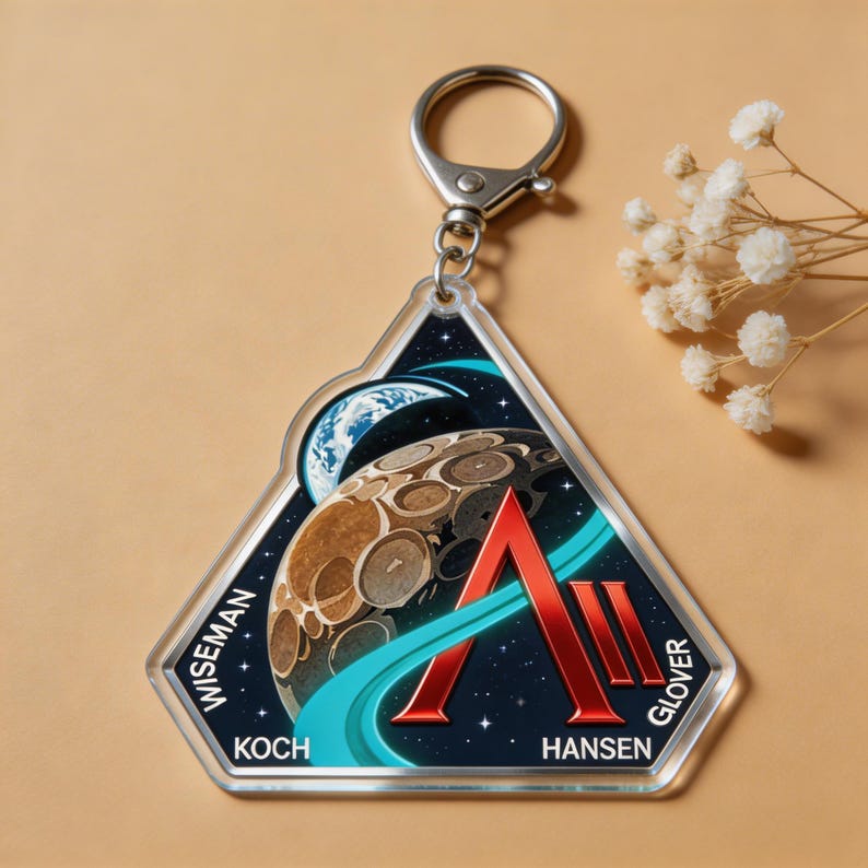 Mission Key Chain Custom Text and Photo: Artemis II Mission Keychain Acrylic | Wiseman ...