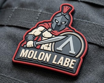 PATCH PVC Molon Labe Spartan Warrior Morale Patch Greek Sword Badge for Backpack Jacket Hat Uniform Gear Military Gift for Men Veterans