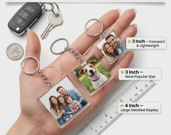 Custom Acrylic Photo Block Keychain Personalized Gift For Police Officer Birthday Retirement Keepsake Proud K9 Dog Charm Clear  Keyring