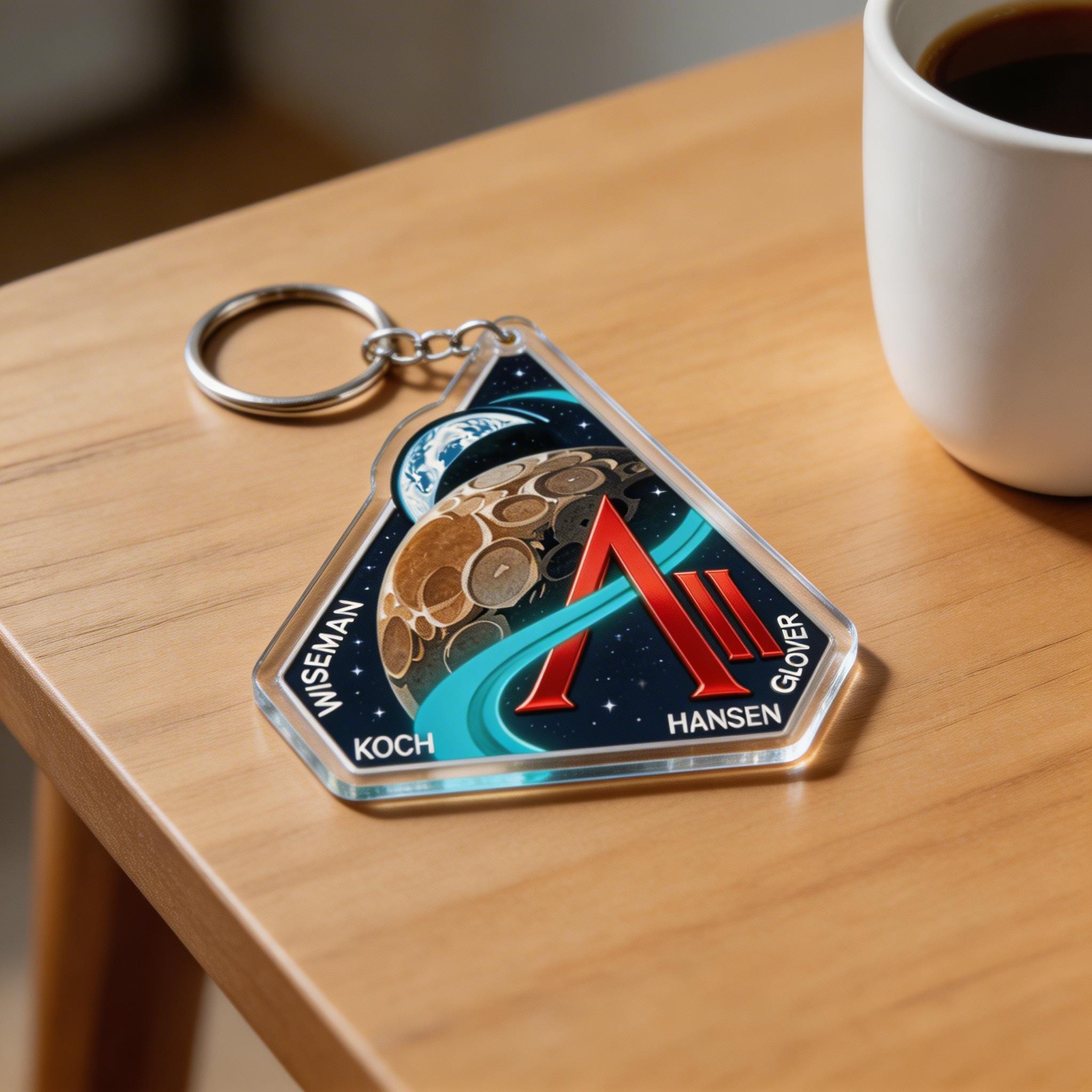 Mission Key Chain Custom Text and Photo: Artemis II Mission Keychain Acrylic | Wiseman ...