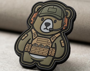 PATCH PVC Tactical Bear Morale Patch Cute Military Operator Teddy Badge for Backpack Jacket Hat Uniform Range Bag Gear Gift for Men Kids