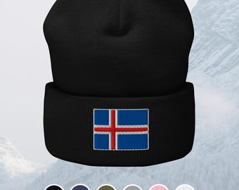 Iceland Flag Embroidered Unisex Beanie Cap, Skull Cap - Etsy