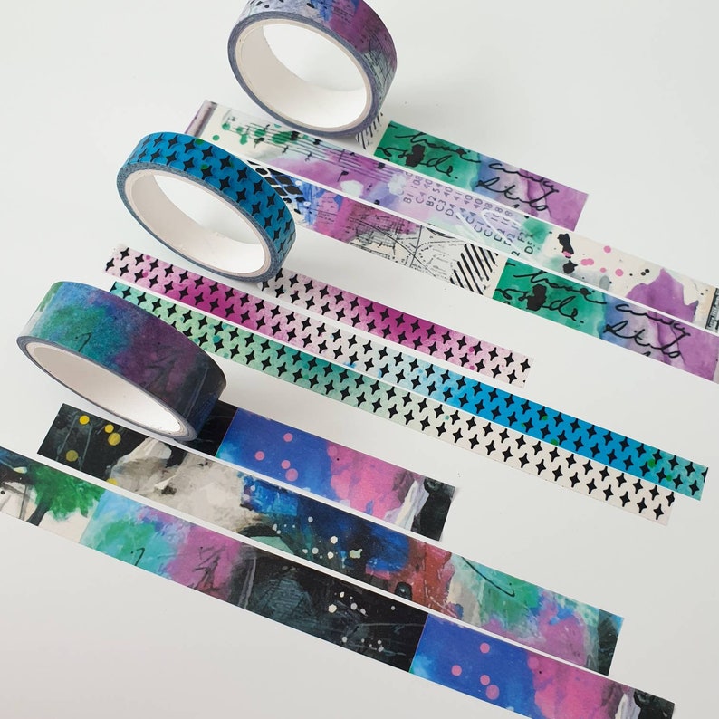Mixed Media Style Arty Washi Tape Set of 3