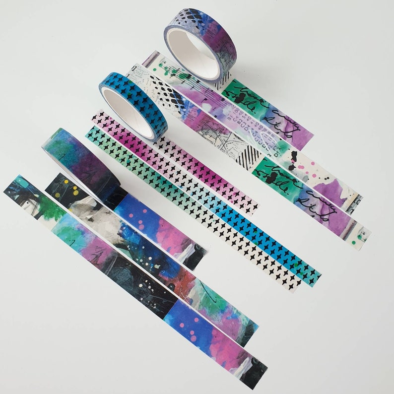 Mixed Media Style Arty Washi Tape Set of 3