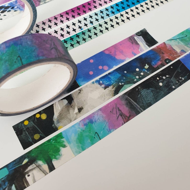 Mixed Media Style Arty Washi Tape Set of 3
