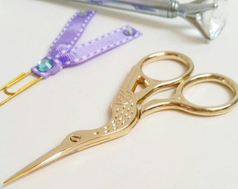 Pretty Gold Metal Stork Scissors