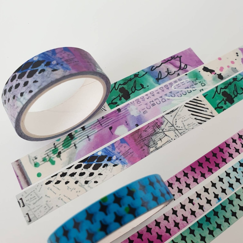 Mixed Media Style Arty Washi Tape Set of 3