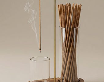 Porte-encens en verre 2 en 1 | Décoration zen anti-cendres