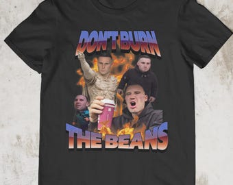 Camiseta Gymskin "No quemes las judías", camiseta con meme divertido, camiseta viral de TikTok con humor, camiseta con meme caótico, camiseta gráfica divertida para la generación Z