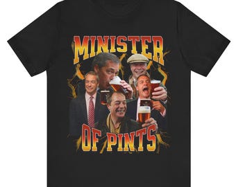 Camiseta divertida del Ministro de Pintas, camiseta con meme británico, regalo para amantes de la cerveza, camiseta con humor británico, camiseta para beber en el pub, camiseta con estampado viral