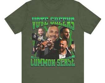 Camiseta "Vota Verde Sentido Común" / Camiseta con Gráfico Político / Camiseta Política del Reino Unido / Camiseta Voto Ecológico / Camiseta Política Divertida / Estilo del Partido Verde