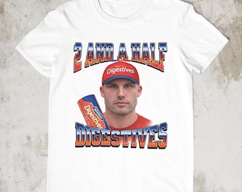 Camiseta Gymskin Digestives, camiseta con el meme de 2 and a Half Digestives, camiseta de galletas británicas, camiseta con humor británico, camiseta con estampado de meme viral, regalo para él.