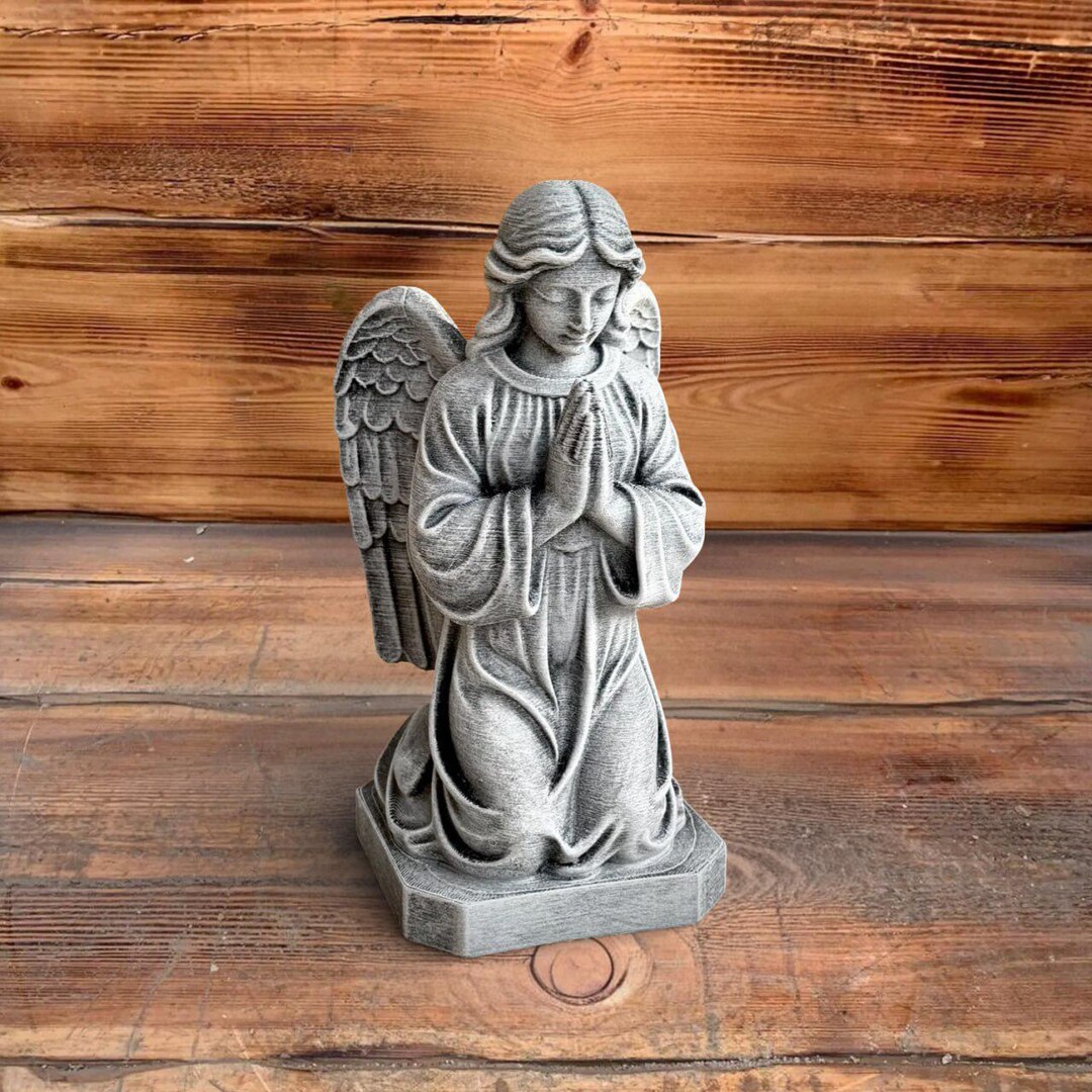 Concrete Angel Statue Stone Angel Memorial Garden Memorial Decor ...