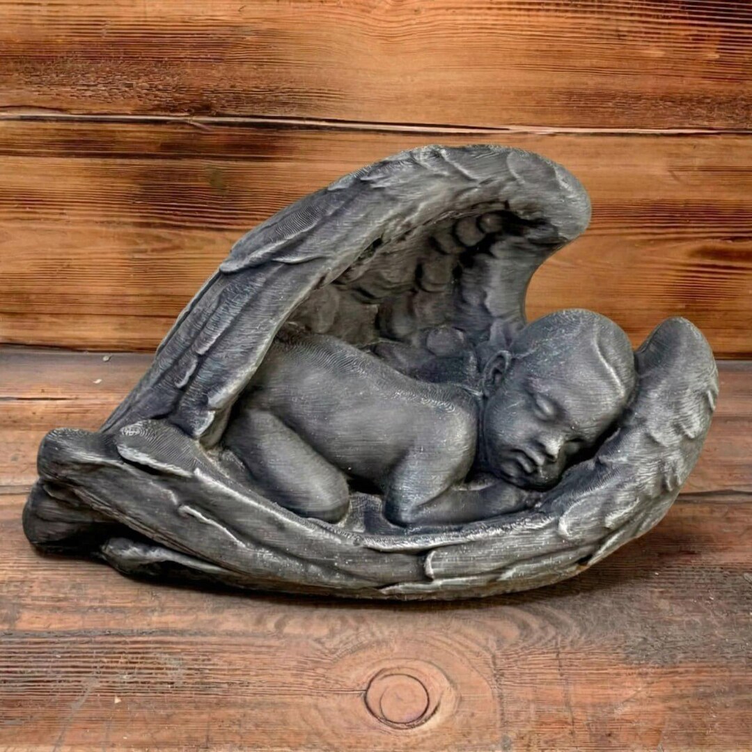 Concrete Statue Sleeping Angel Stone Angel Memorial Cement Angel Figure ...