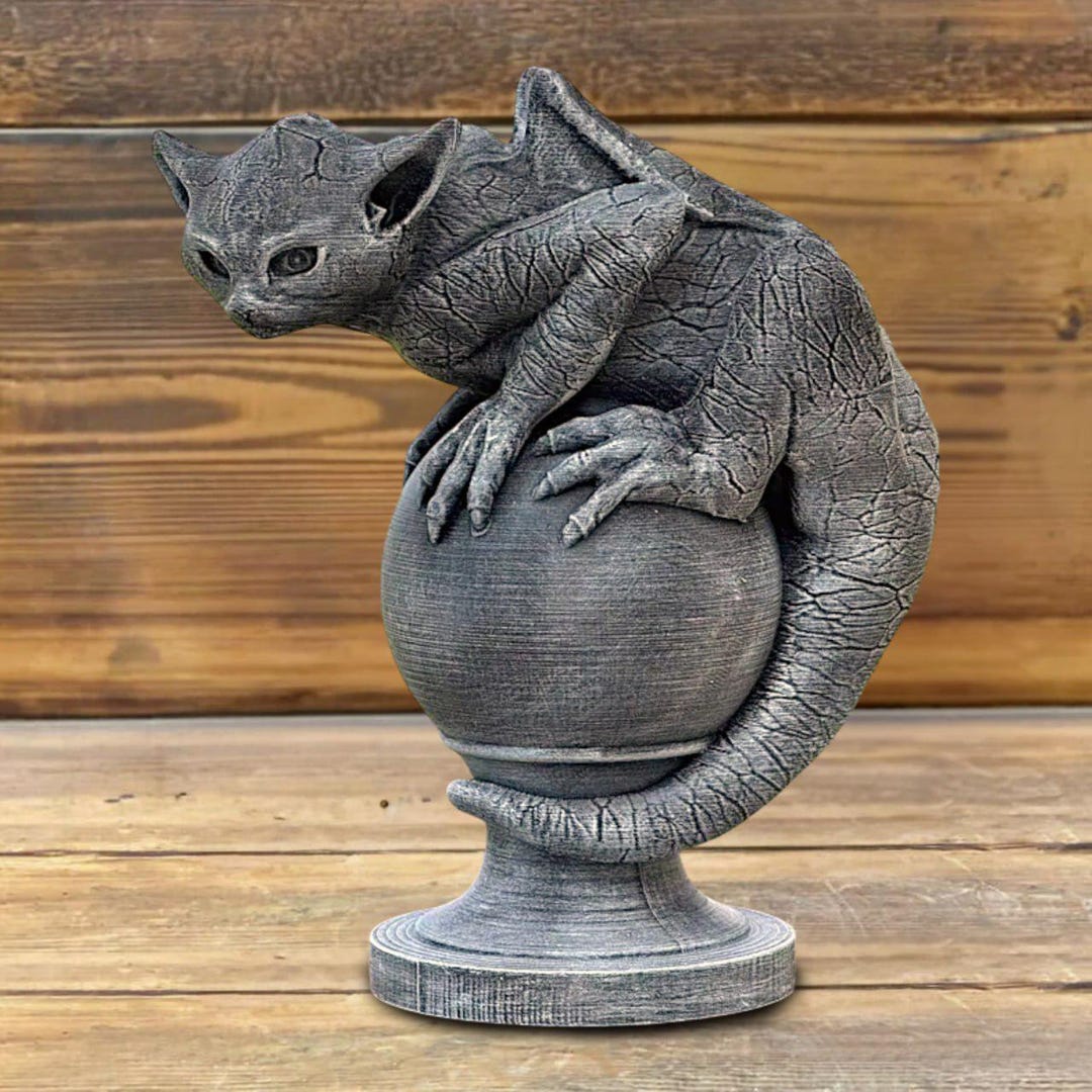 Sitting Gargoyle Statue Mythical Character Sculpture Outdoor Fantasy ...