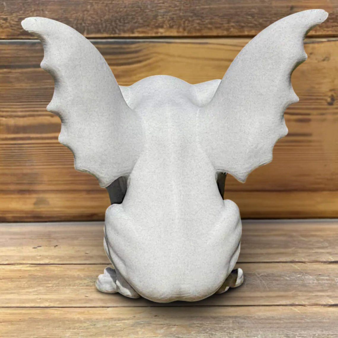 White Concrete Gargoyle Statue Outdoor Guardian Sculpture Garden Gothic ...