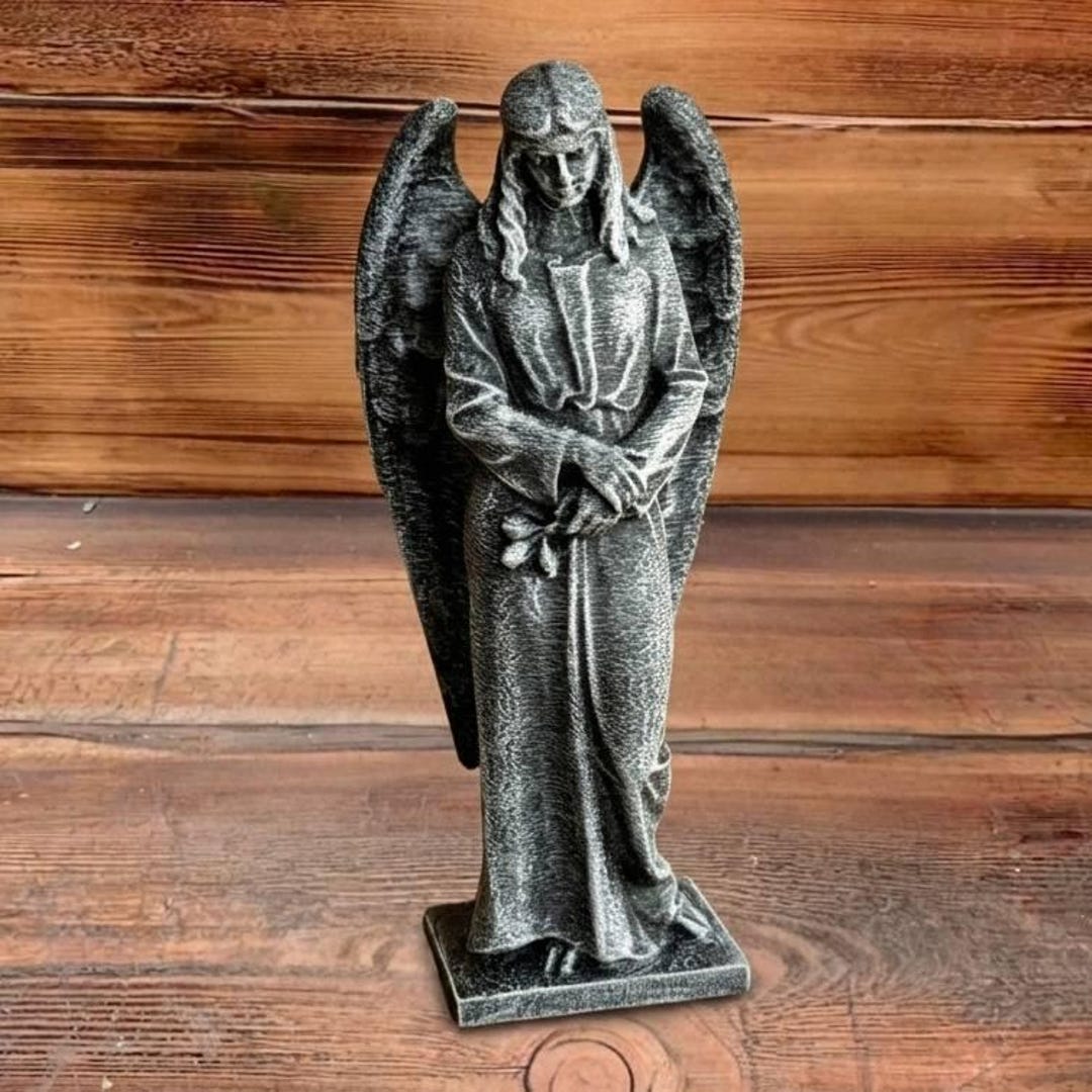 Memorial Angel Statue Concrete Guardian Angel Ornament Sympathy Decor ...