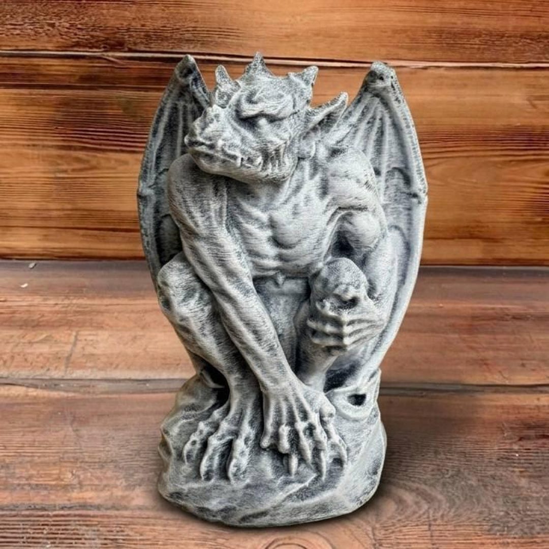 Gargoyle Display Concrete Gargoyle Demon Statue Gothic Fantasy Ornament Halloween ...