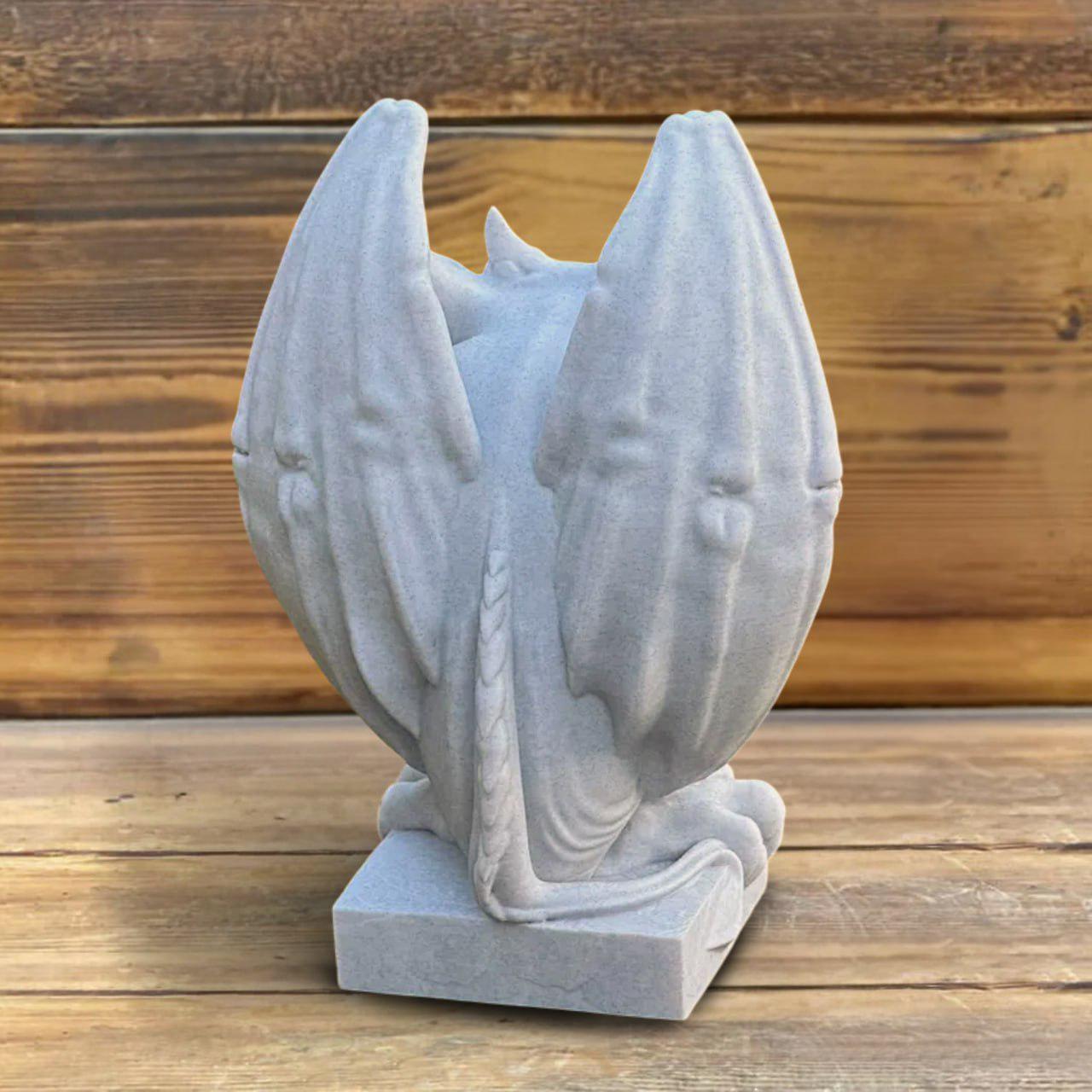 Stone White Gargoyle Statue Concrete Garden Gothic Decor Outdoor ...