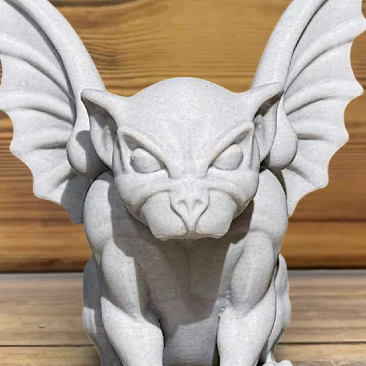 White Concrete Gargoyle Statue Outdoor Guardian Sculpture Garden Gothic ...