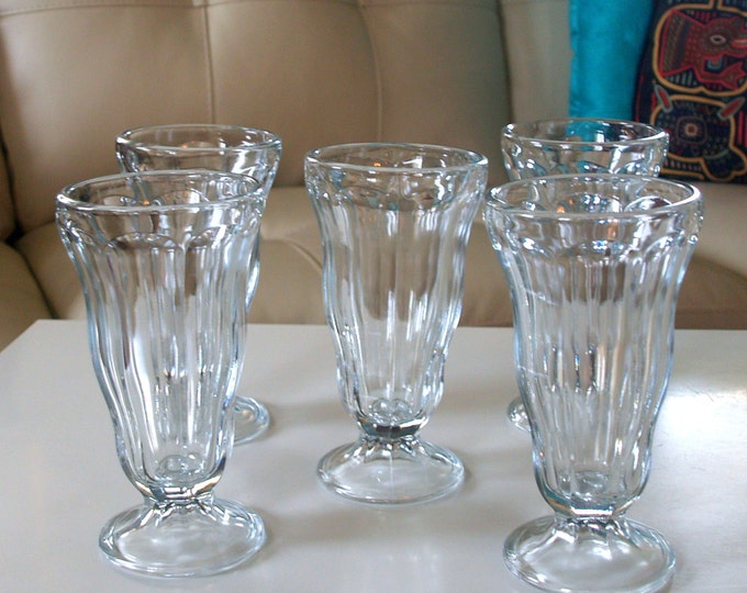 Retro 1950s SODA FOUNTAIN GLASSES Set of 5 Fabulous Fifties Etsy